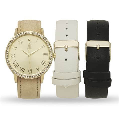 ladies watch with interchangeable straps.